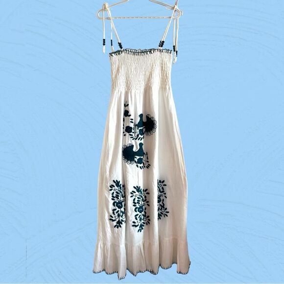Vava by Joy Han white maxi gauzy embroidered bohemian dress - Picture 1 of 7